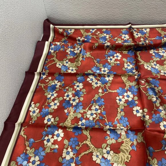 Tuckernuck Women’s Scarlet Sakura Silk Scarf One Size Red Floral - Picture 9 of 10